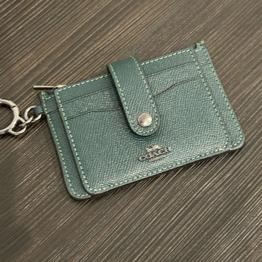 Coach Forest Green 3-Pc Set! Handbag Crossbody Purse, Keychain Wallet, Wristlet! - Picture 15 of 16